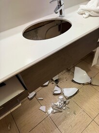 Sink fell out of the vanity top