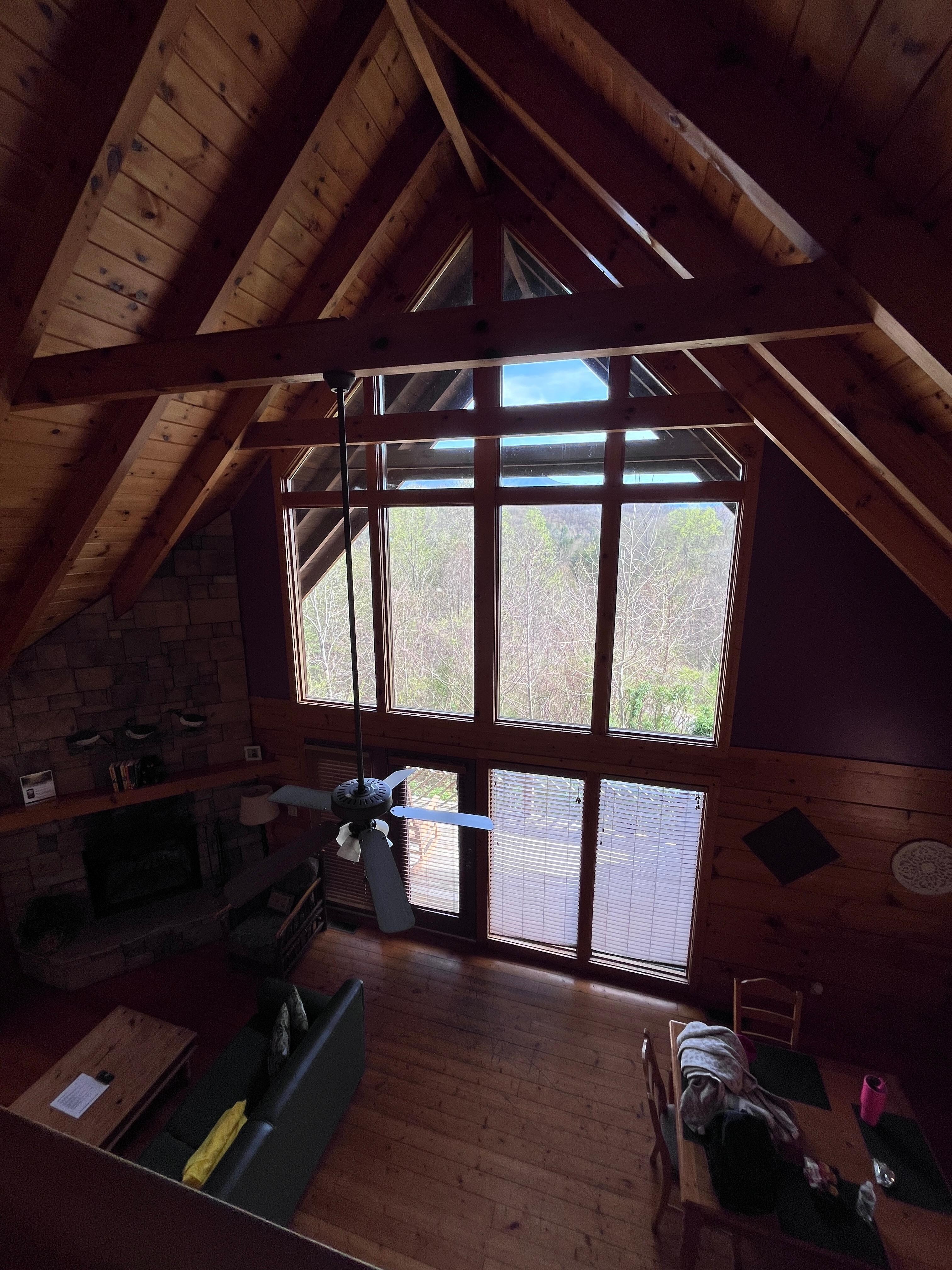 View from loft bedroom. 