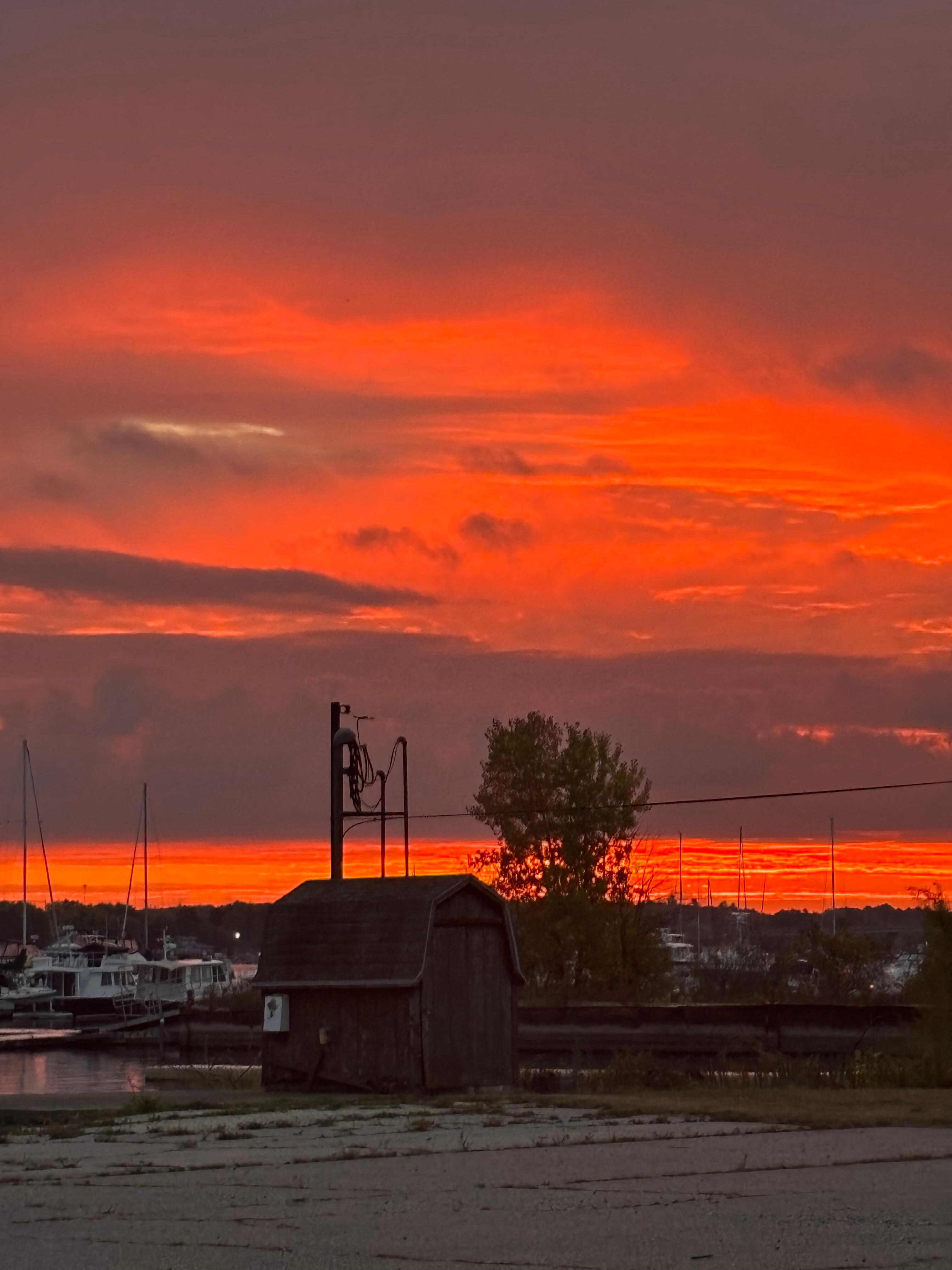 Sunrise across from our vacation place. Just gorgeous 