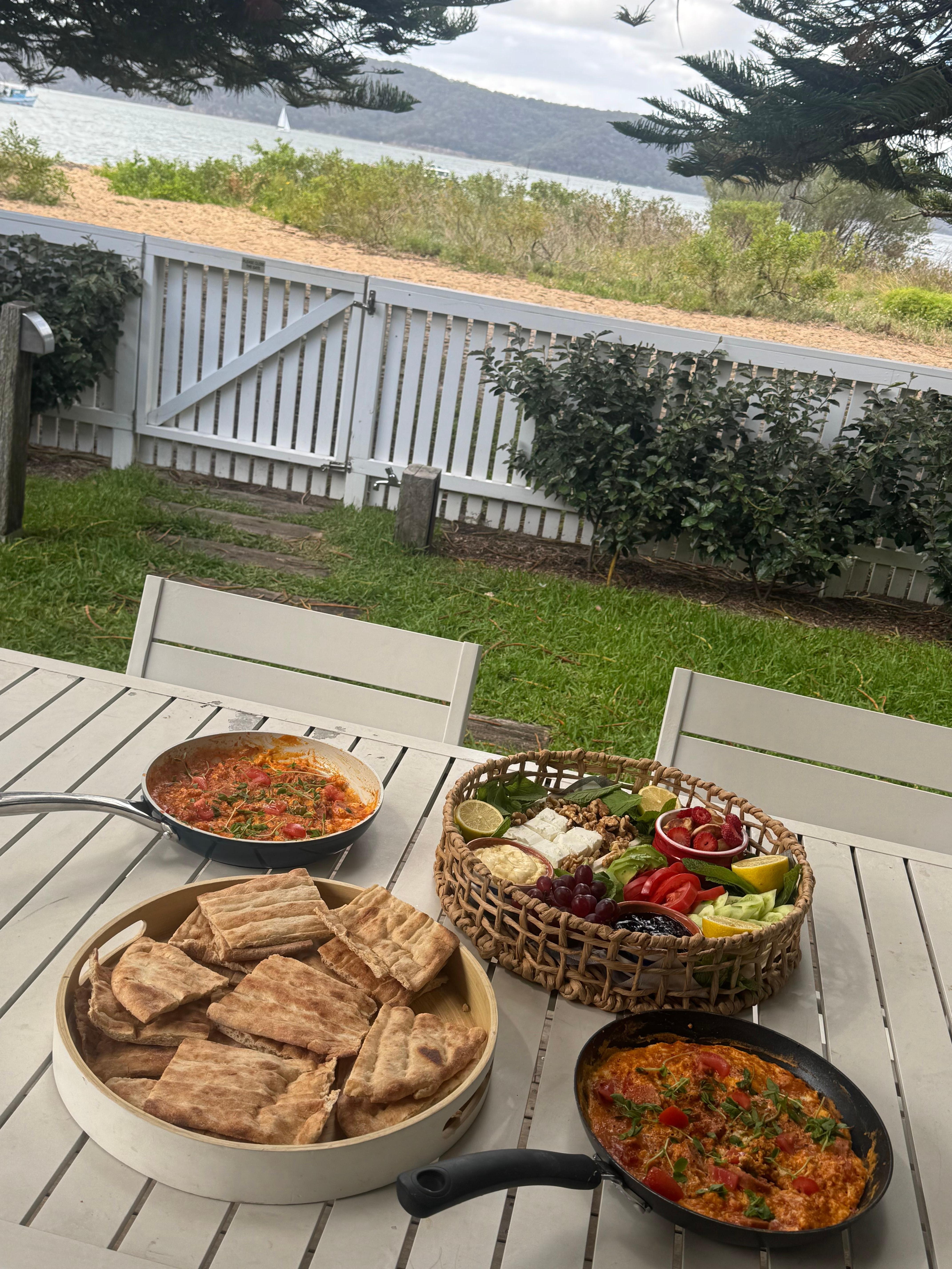 A delightful breakfast with this stunning view.