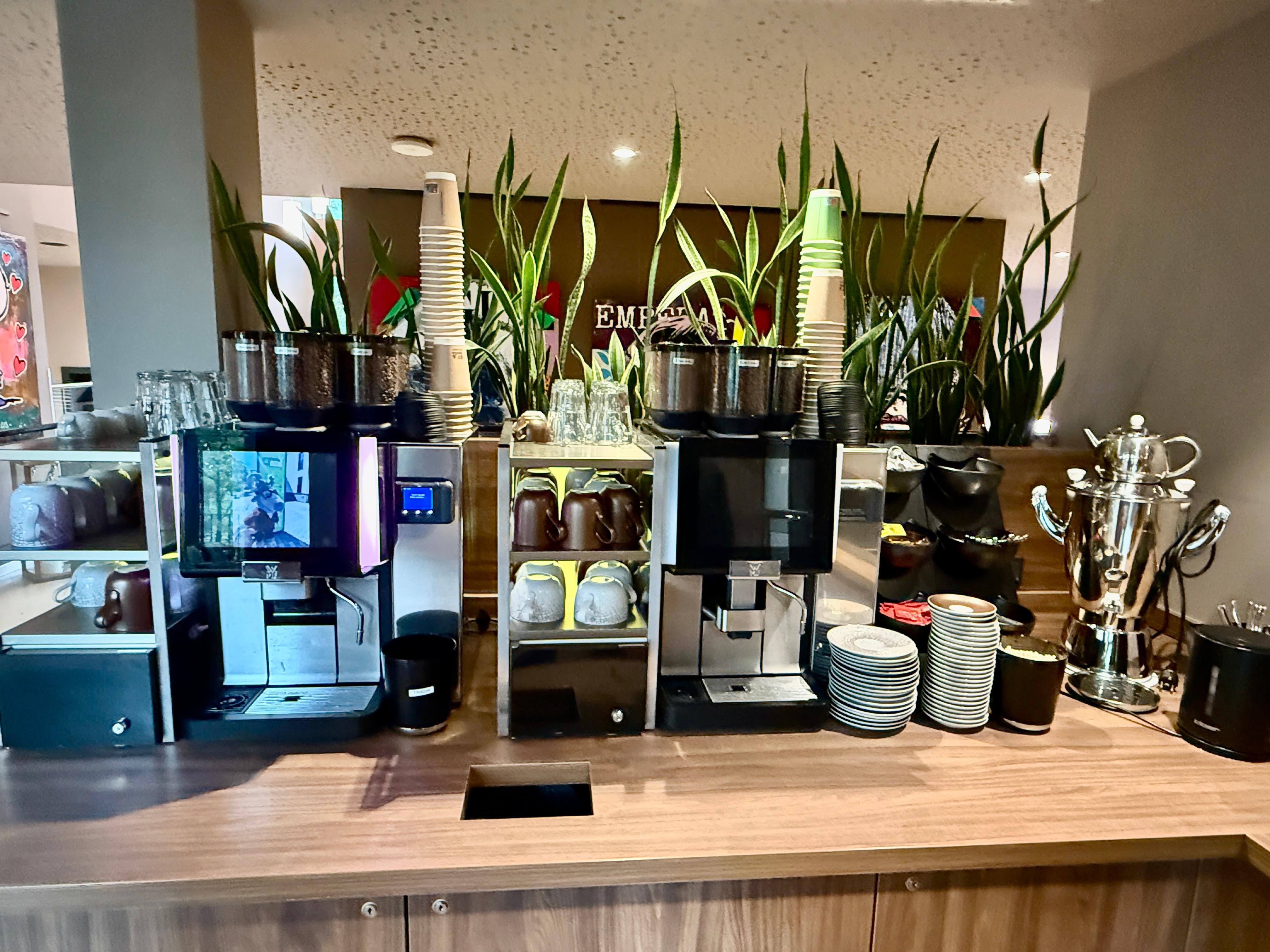 They have a 24 hour complimentary coffee bar!