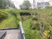Parking is at the top of the hill