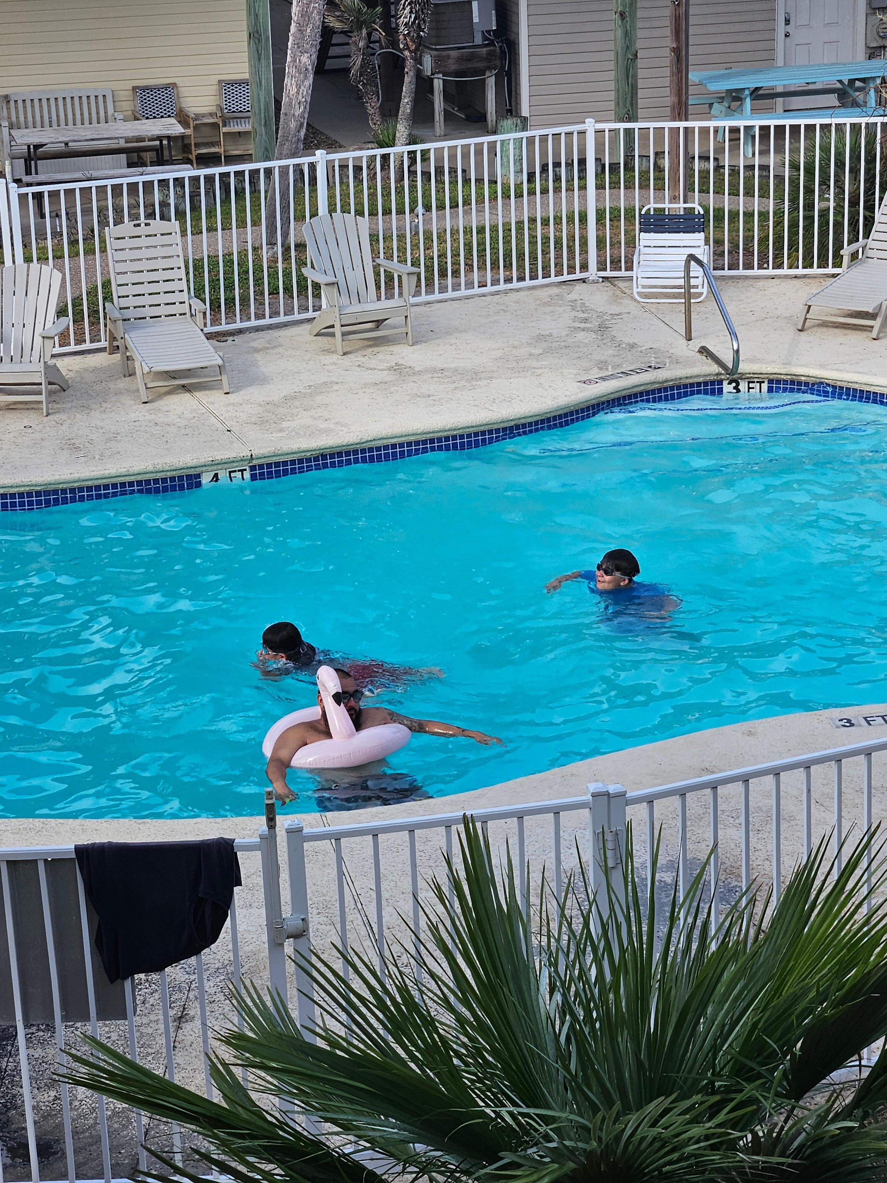 The view of my family from the balcony 