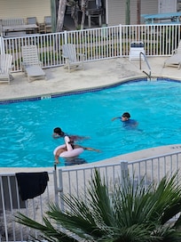 The view of my family from the balcony