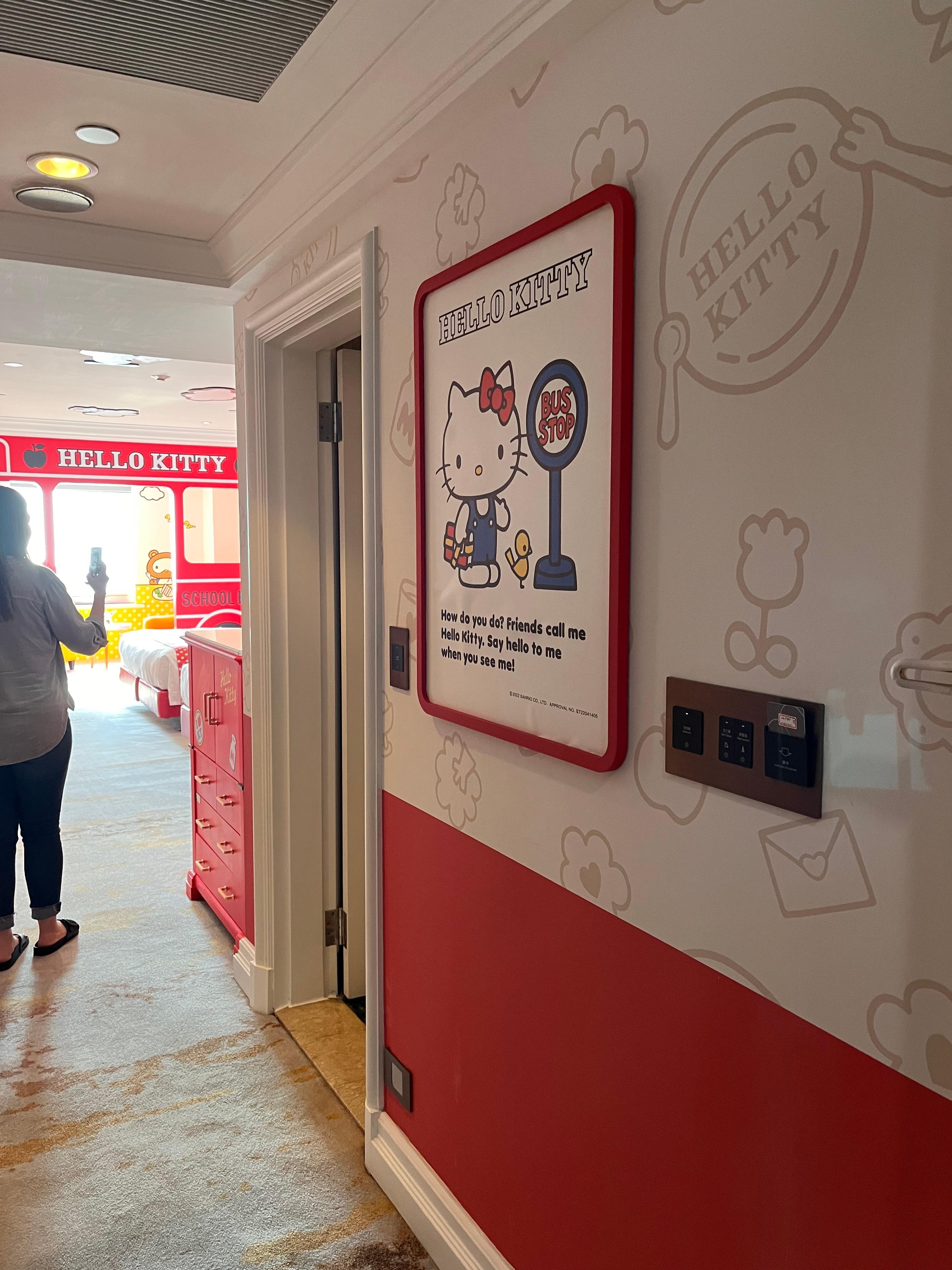 They have an entire floor. We’re all 18 rooms are themed uniquely in some aspect of the hello Kitty world. They gave us a private tour :-) they are amazing and if I had kids, I would definitely stay there.