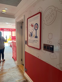 They have an entire floor. We’re all 18 rooms are themed uniquely in some aspect of the hello Kitty world. They gave us a private tour :-) they are amazing and if I had kids, I would definitely stay there.