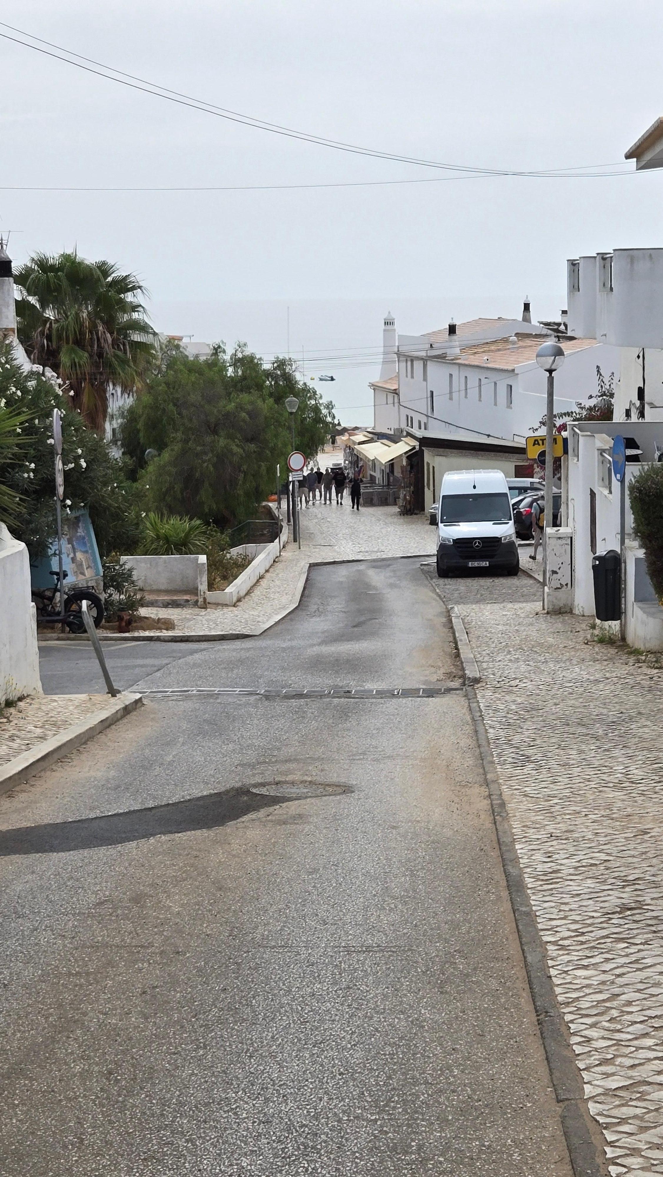 Road down to the beach from just outside the apartment