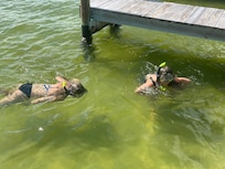 Snorkeling by the private dock