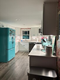 Kitchen was so nice with the lights on under the counter it popped!