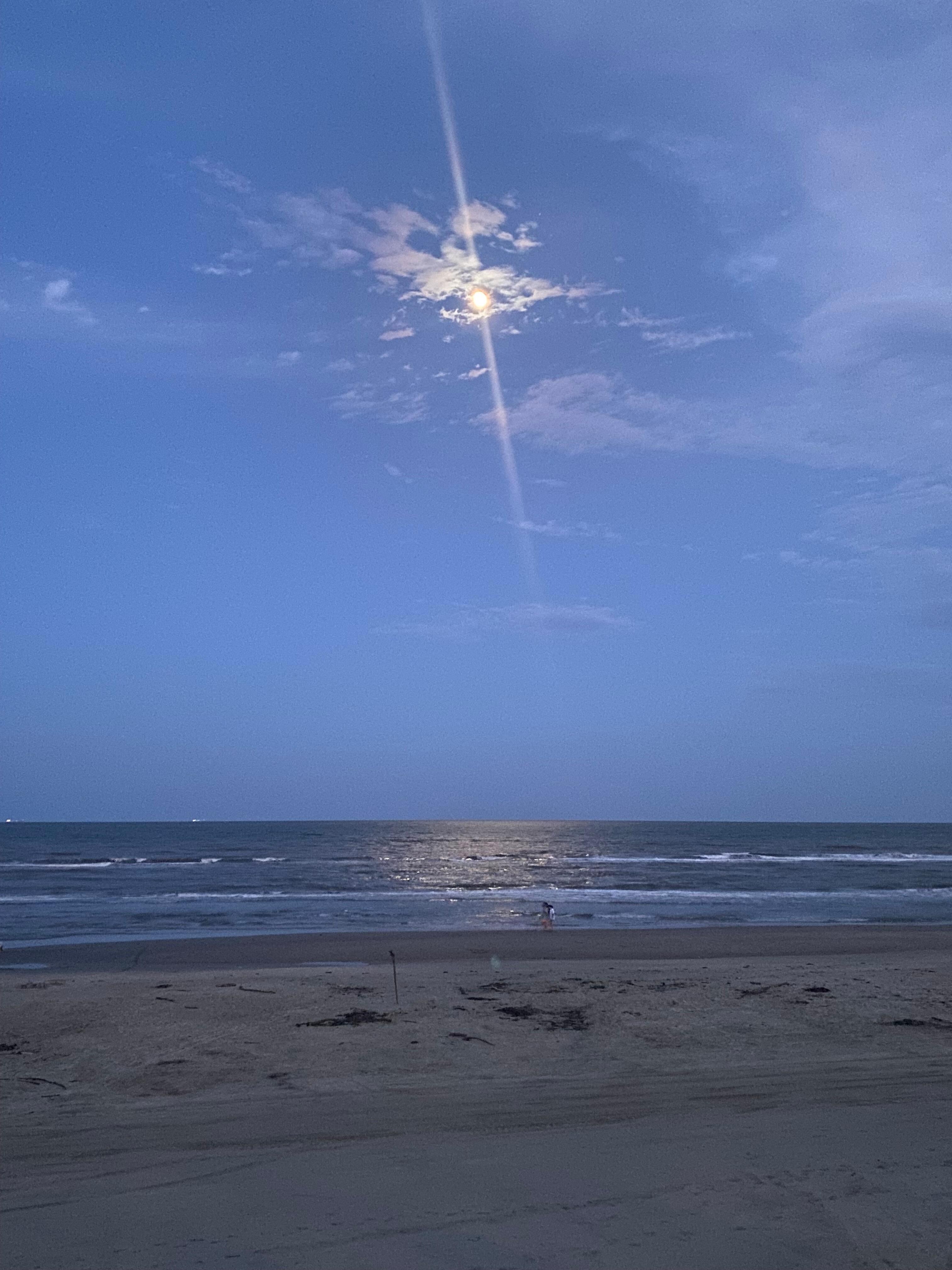 Full moon over the ocean