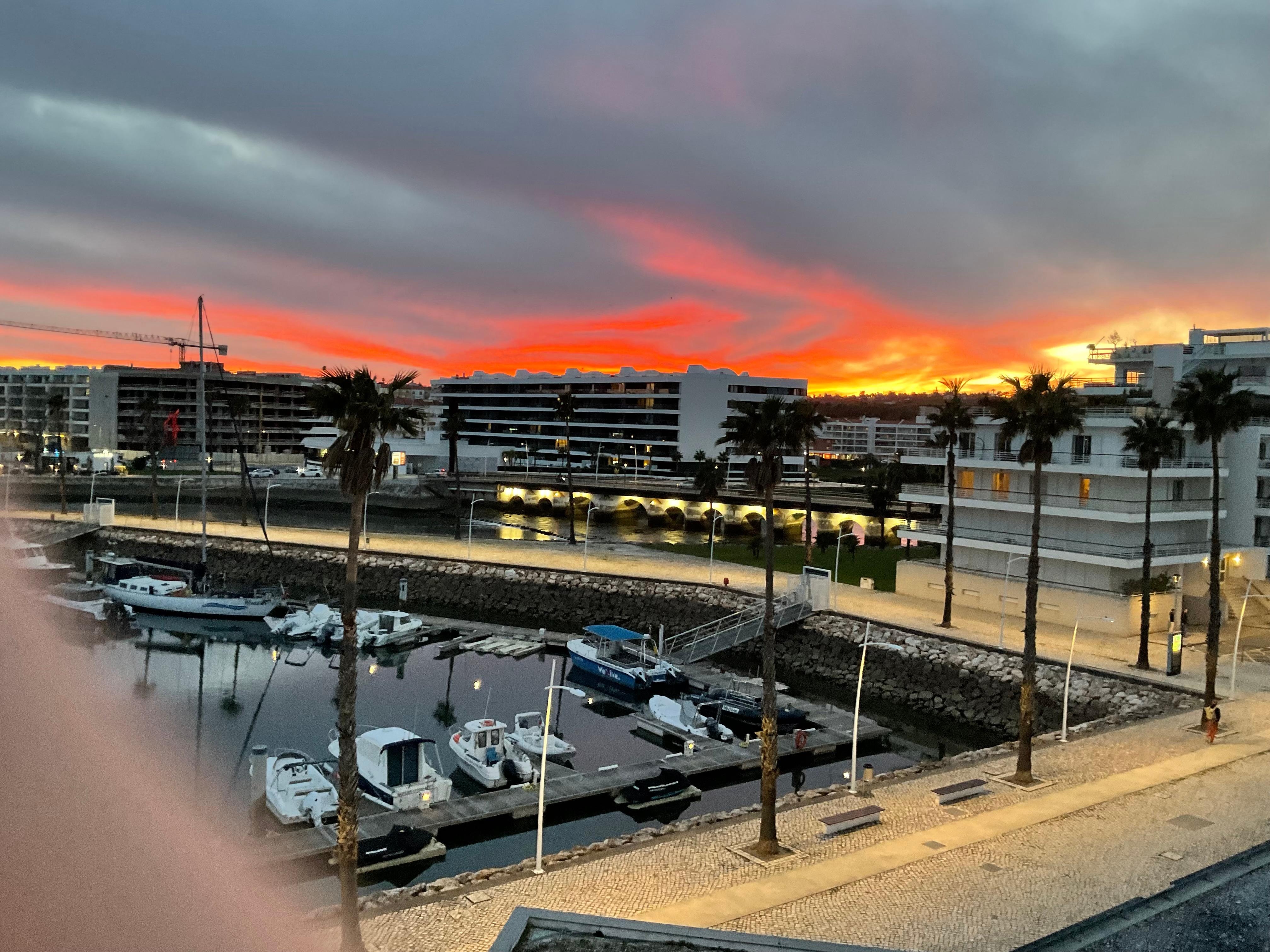 Sunset sky from bedroom window.