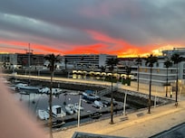 Sunset sky from bedroom window.