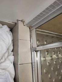 rotted wall, mold and gunk on all seams