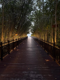leads from resort to beach