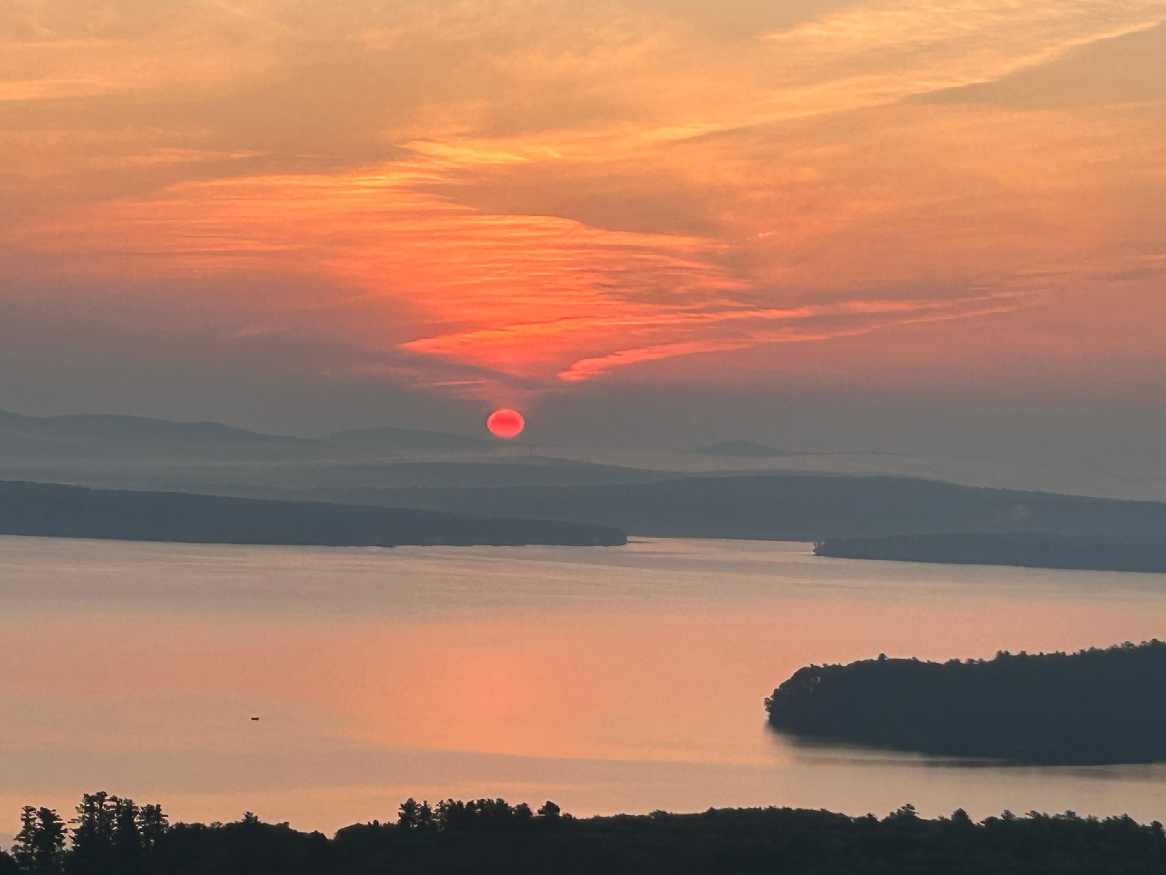 Sunrise from the deck off the living room!
