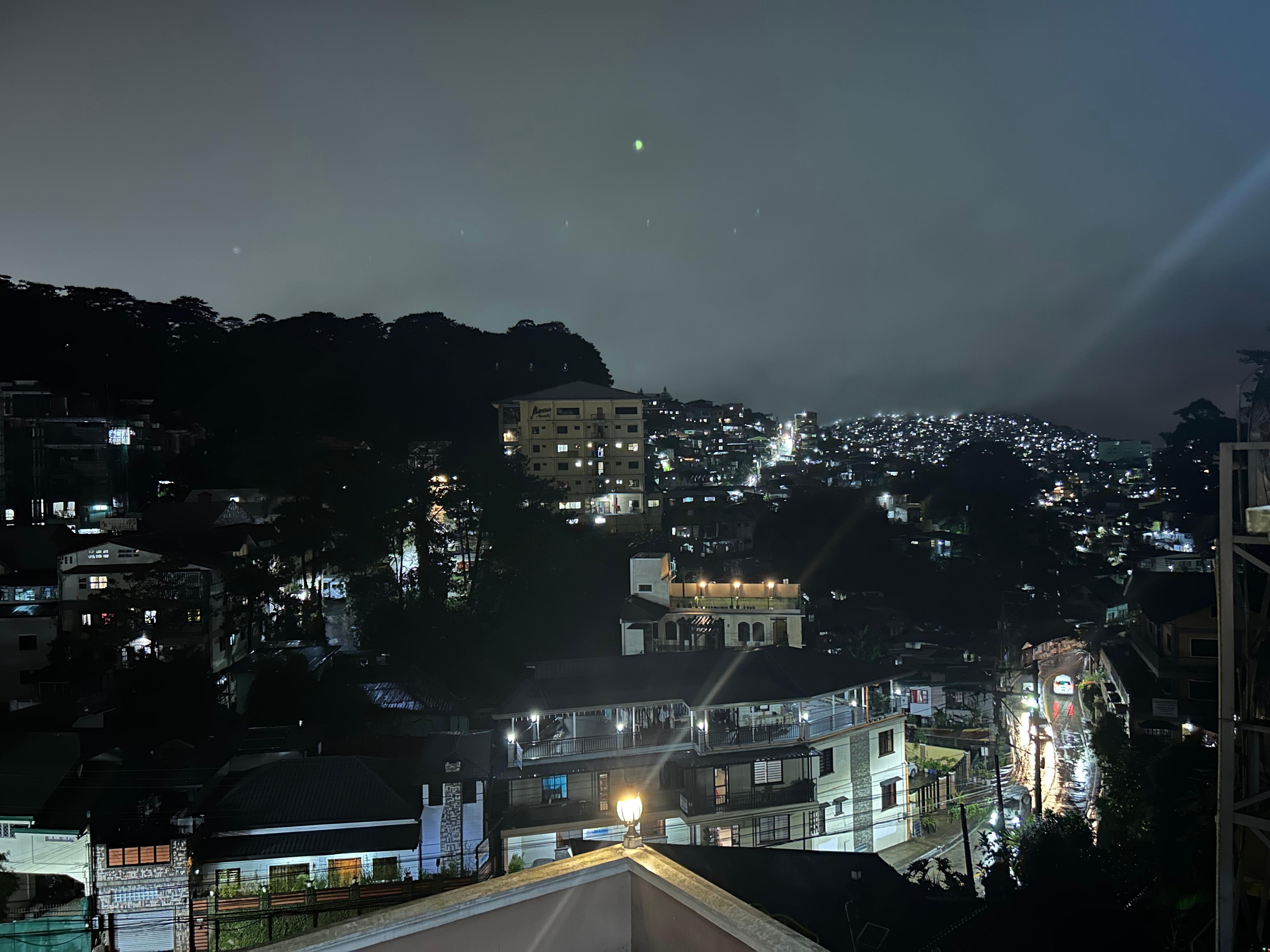Balcony view at night