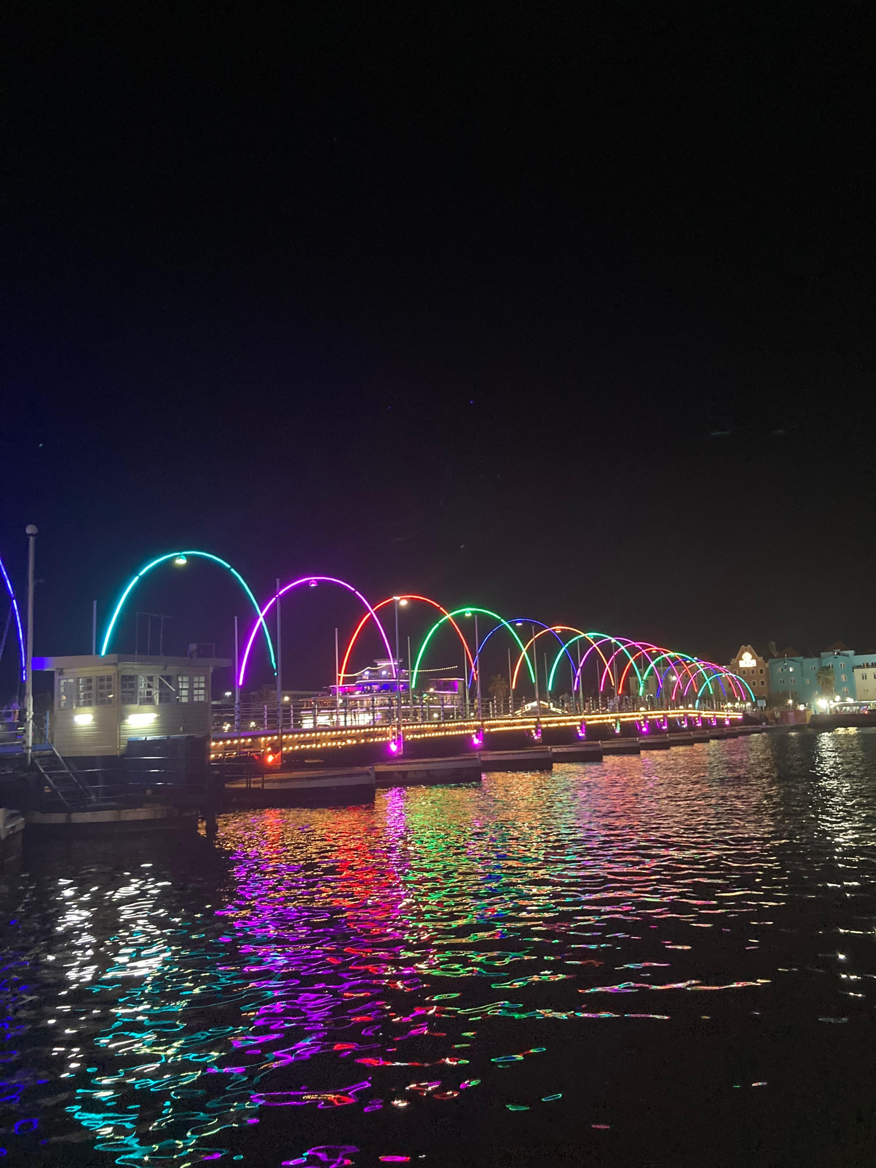 Queen Emma bridge at night 