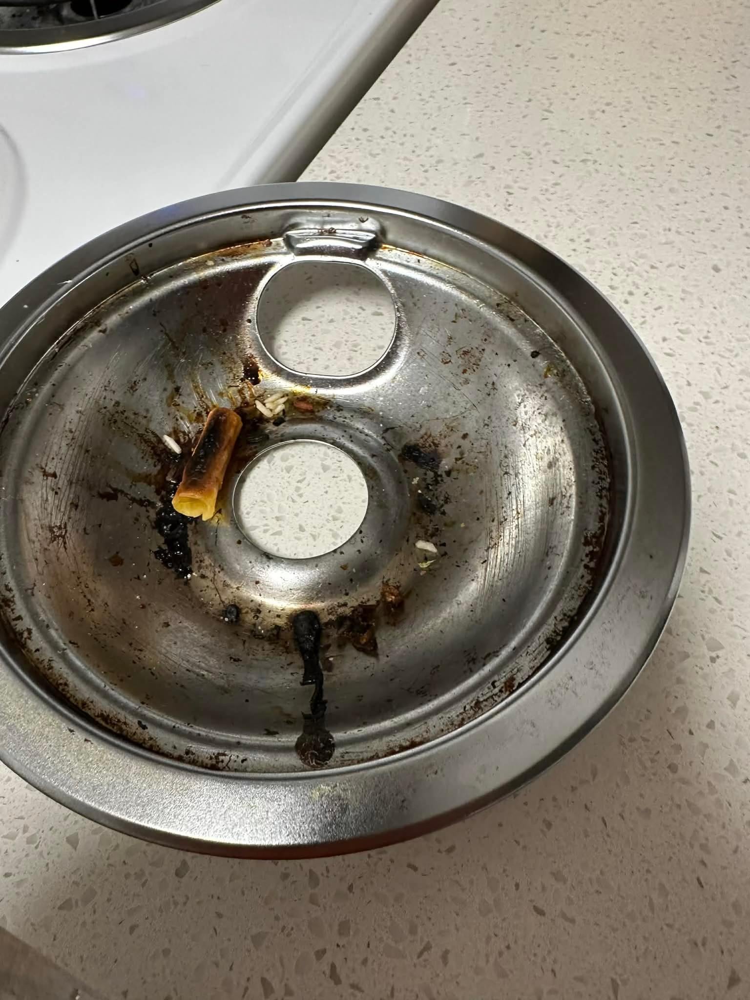 Food in all burner pans