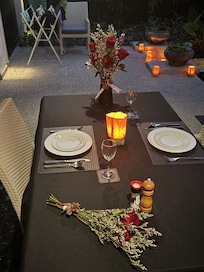 Romantic dinner set up