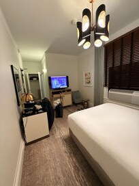 Teeny tiny rooms for the price. But bedding was very comfortable and clean the building is just old and needs updating.