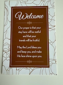 Welcome card in the room - nice touch!