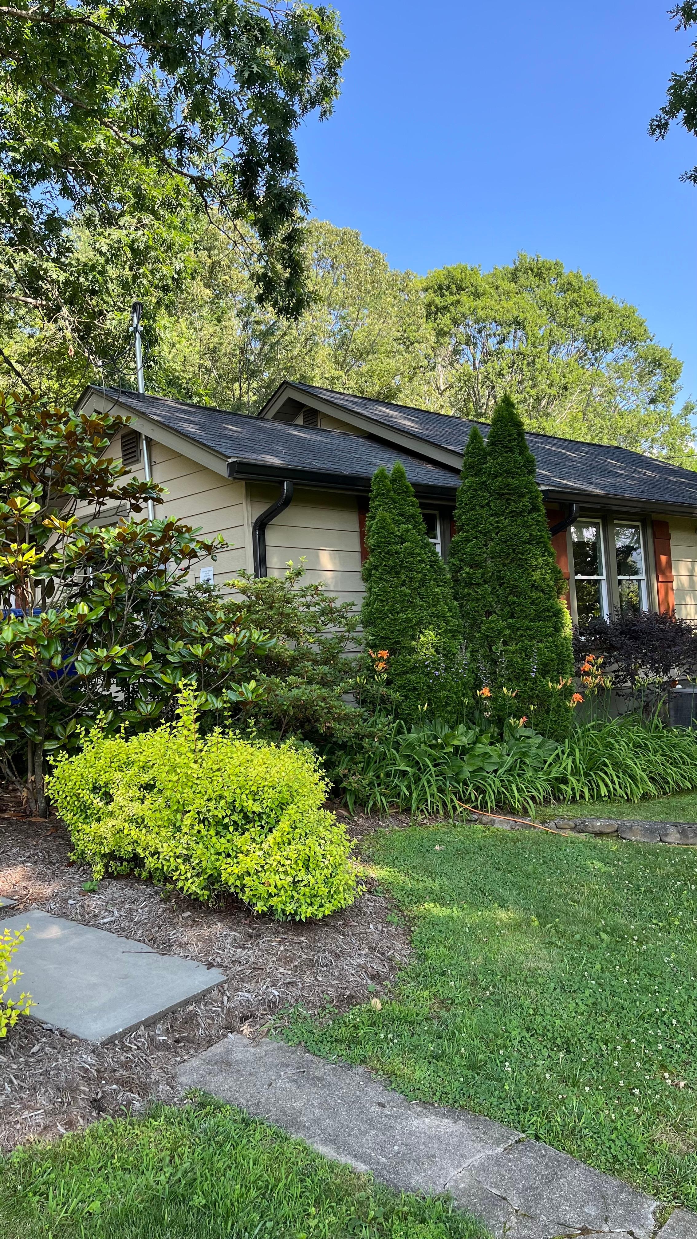 Back of the house from the lawn.