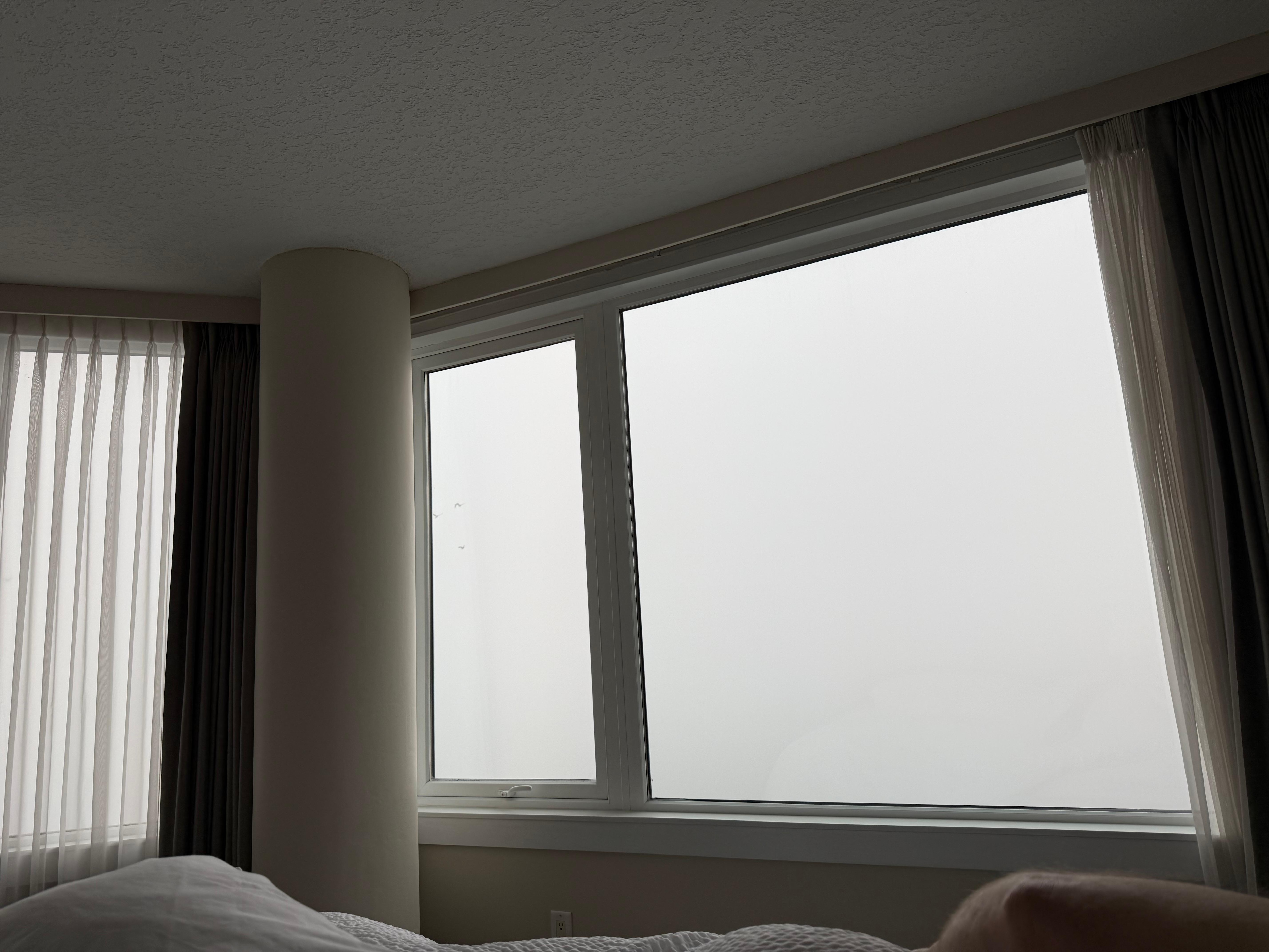 View on a morning when the fog rolled in. 