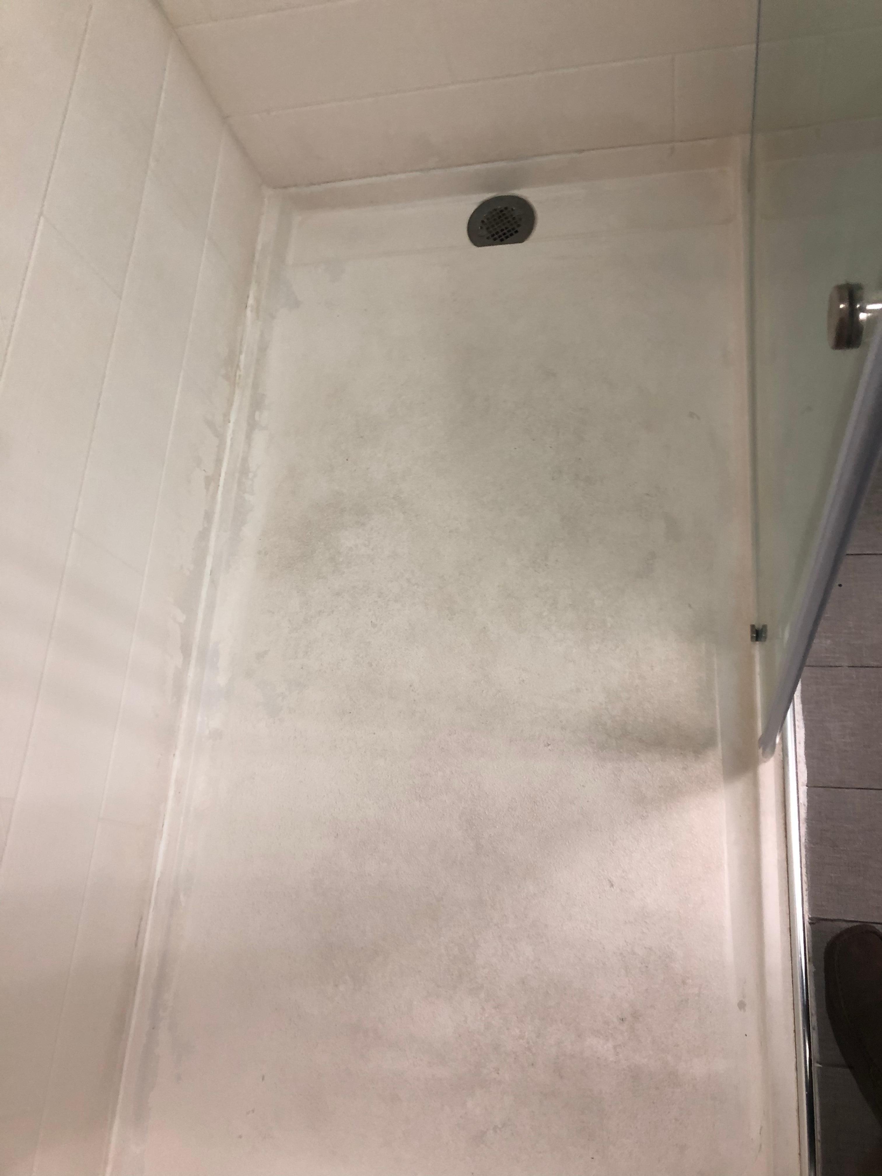 Piso de la ducha lleno de hongos