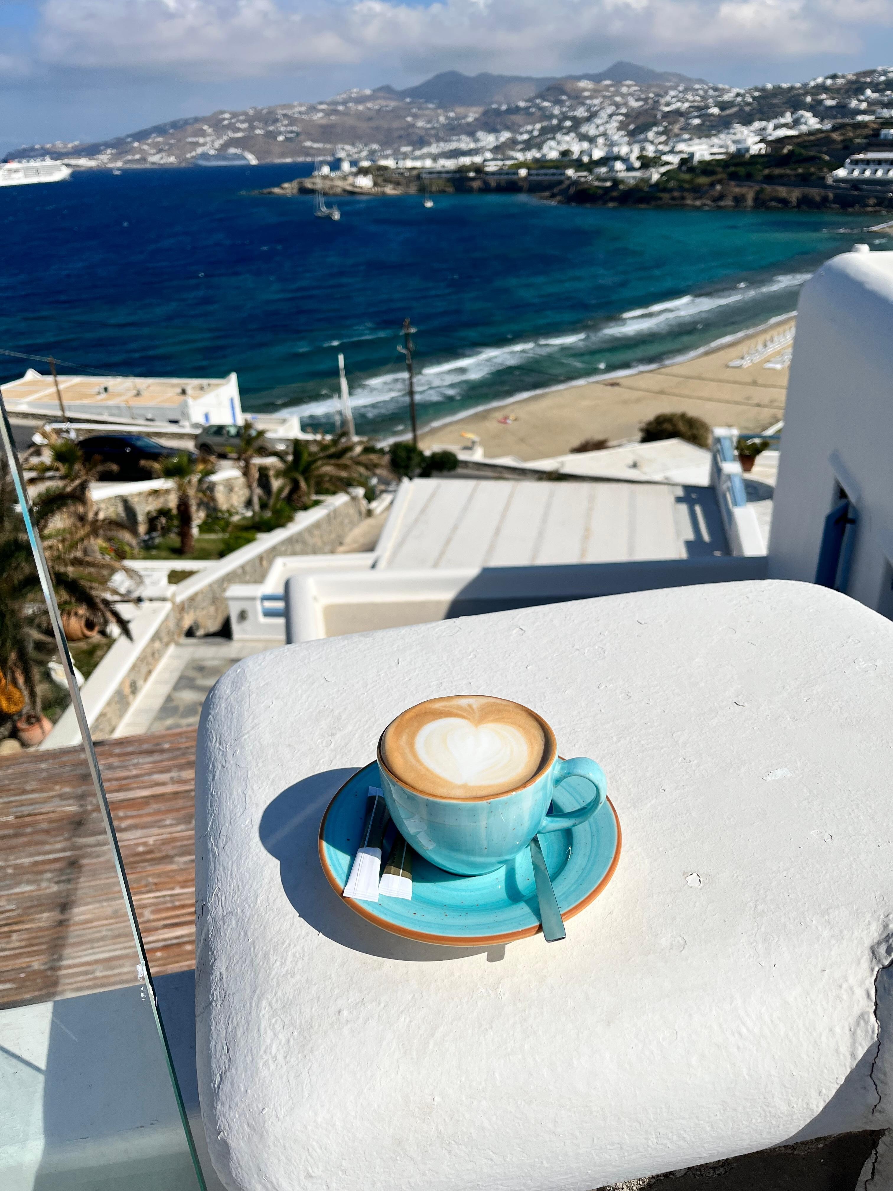 Coffee on our deck 
