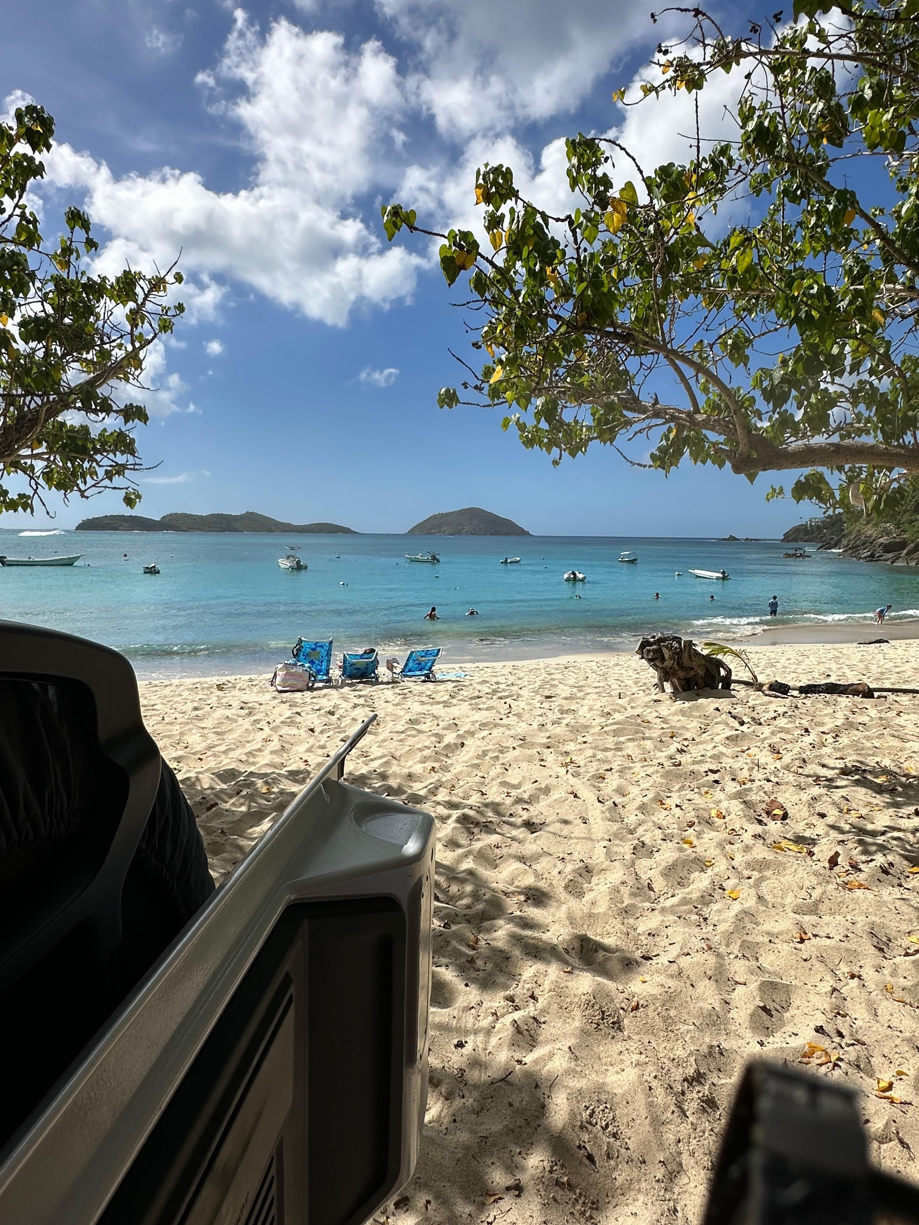 Hull Bay. Easy parking, no crowds, and a great place to eat (The Shack). 