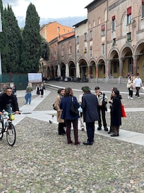 Graduation day at nearby university! Many were dining nearby.