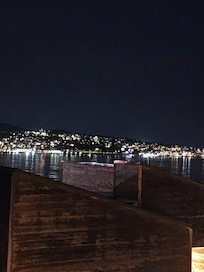 Cannery Row at night from dining room.