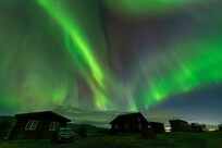 Northern lights over the cabin on the 16th September 2025