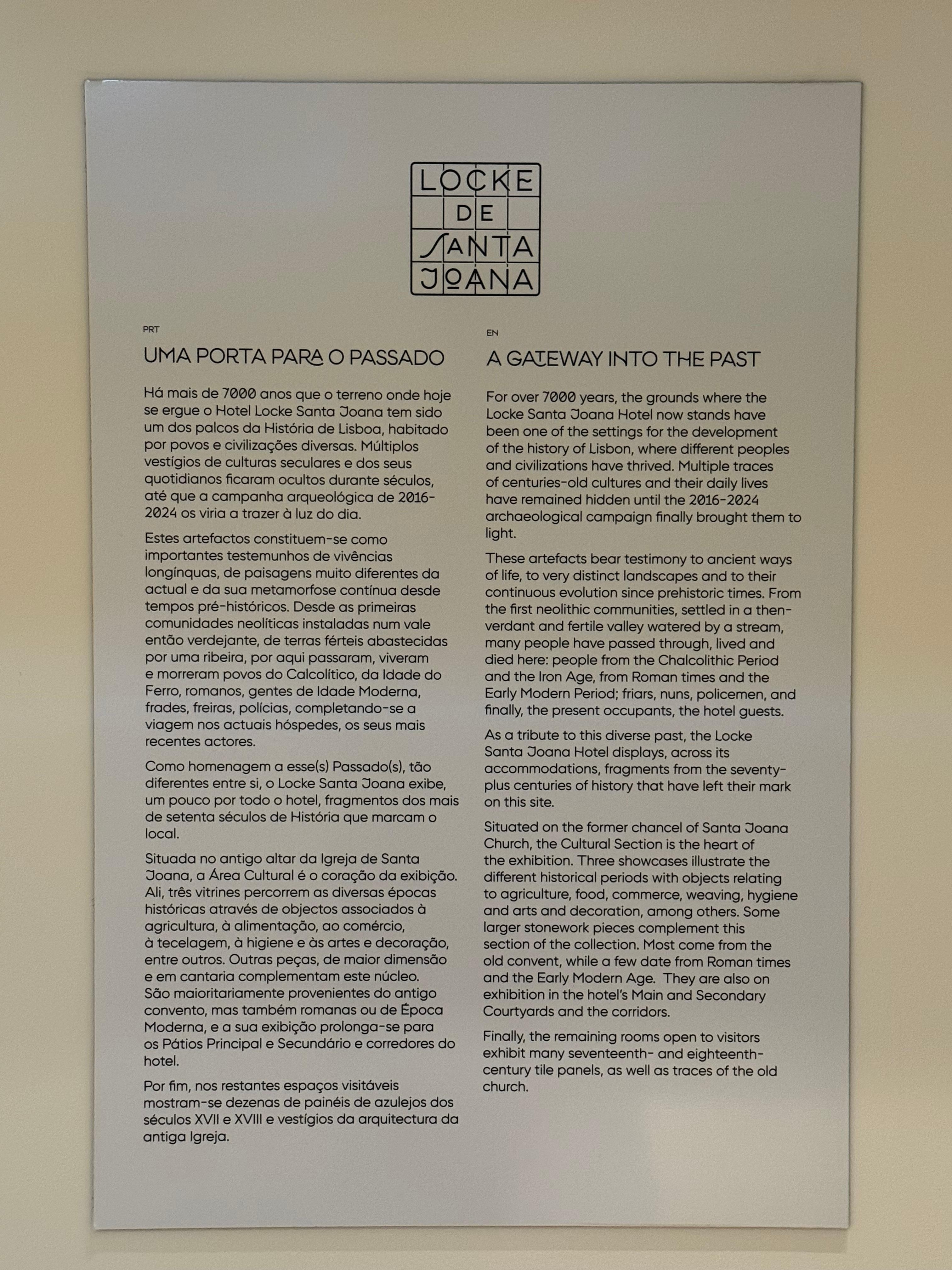 History of site of Locke de Santa Joana