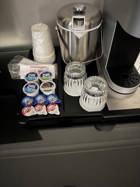 Not an espresso machine as advertised, but paper cups and maxwell house drip coffee.