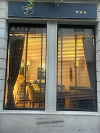 View of the lobby from outside