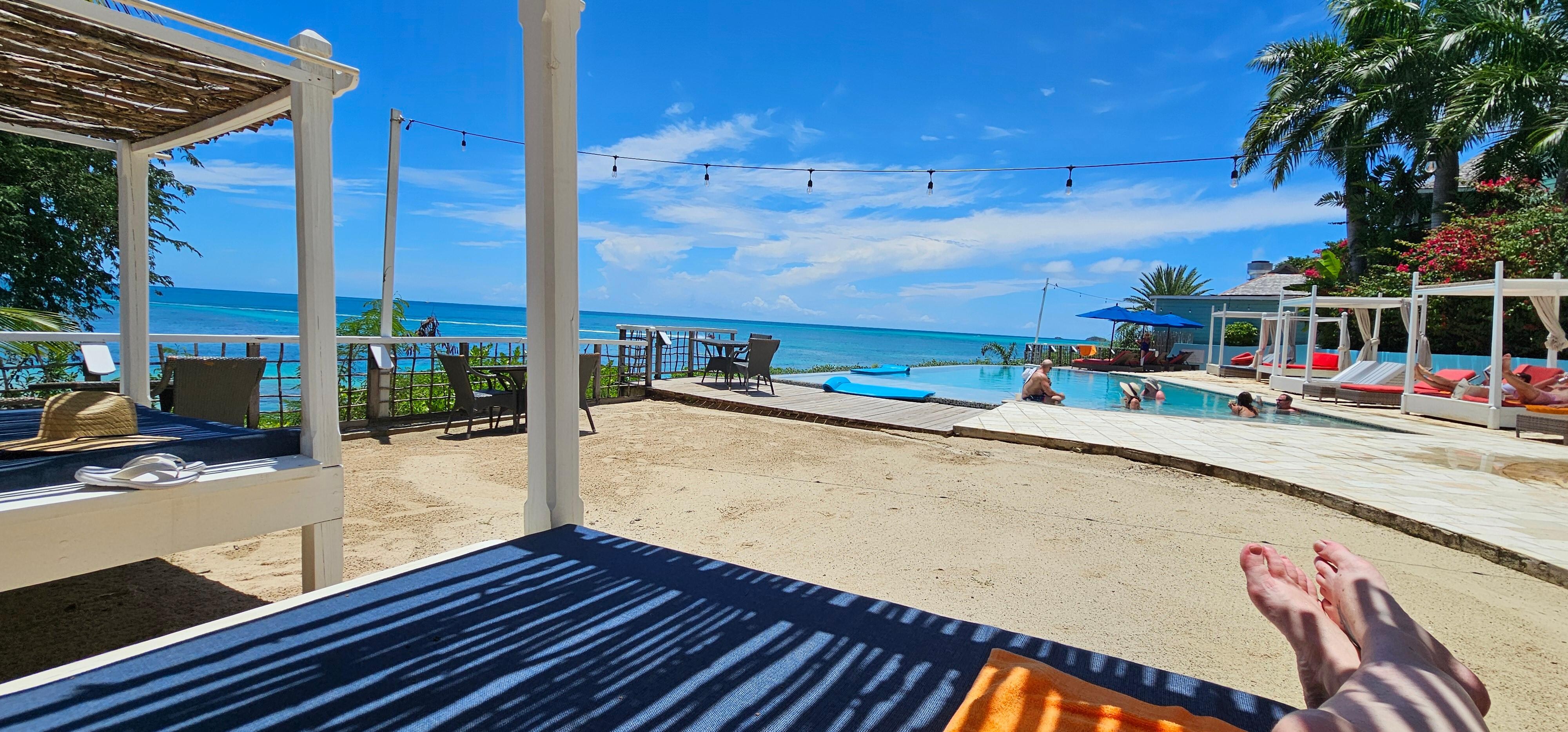 View from cabana at side pool