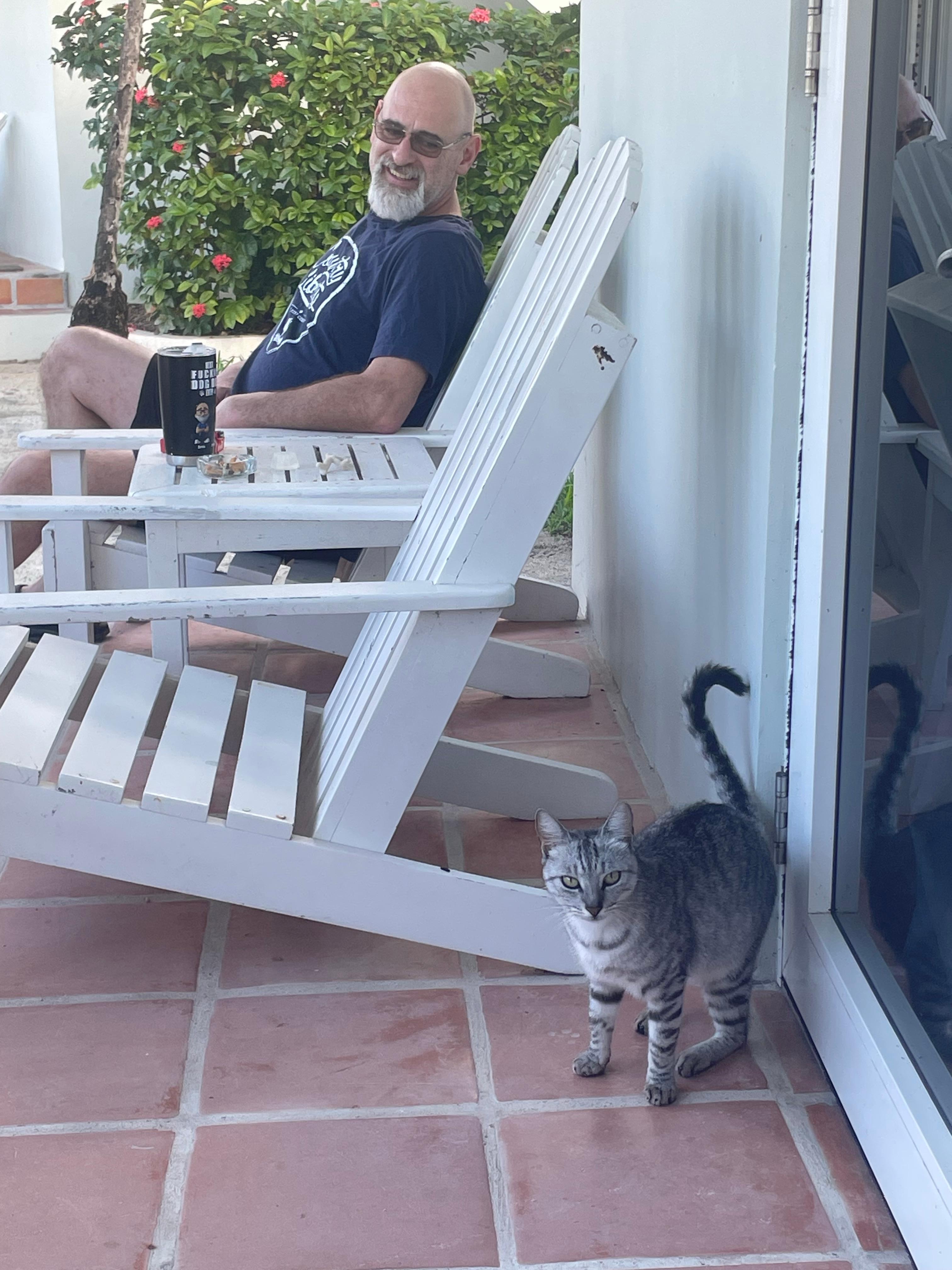 Front deck with the property kitty.