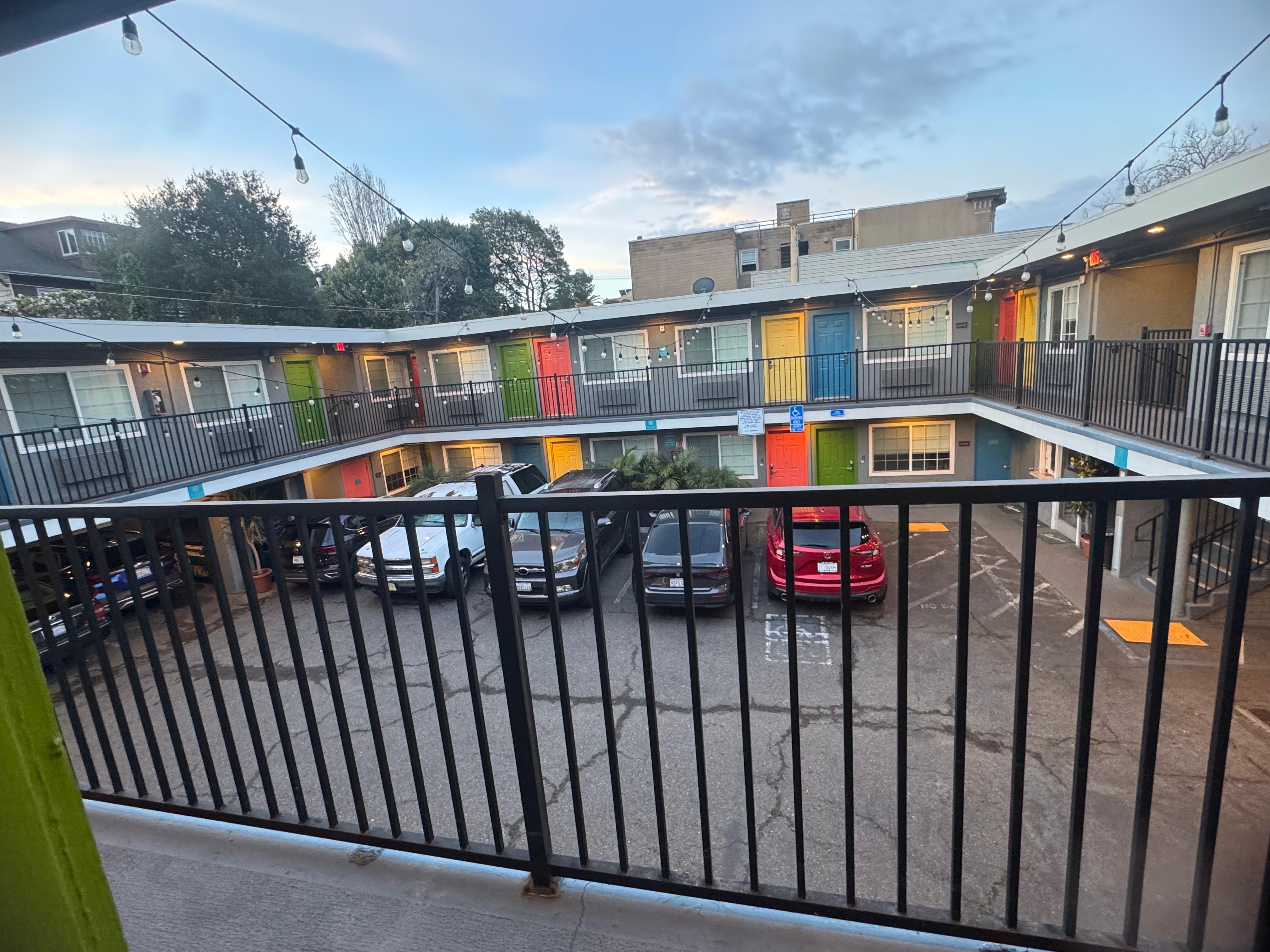 Interior parking lot. 