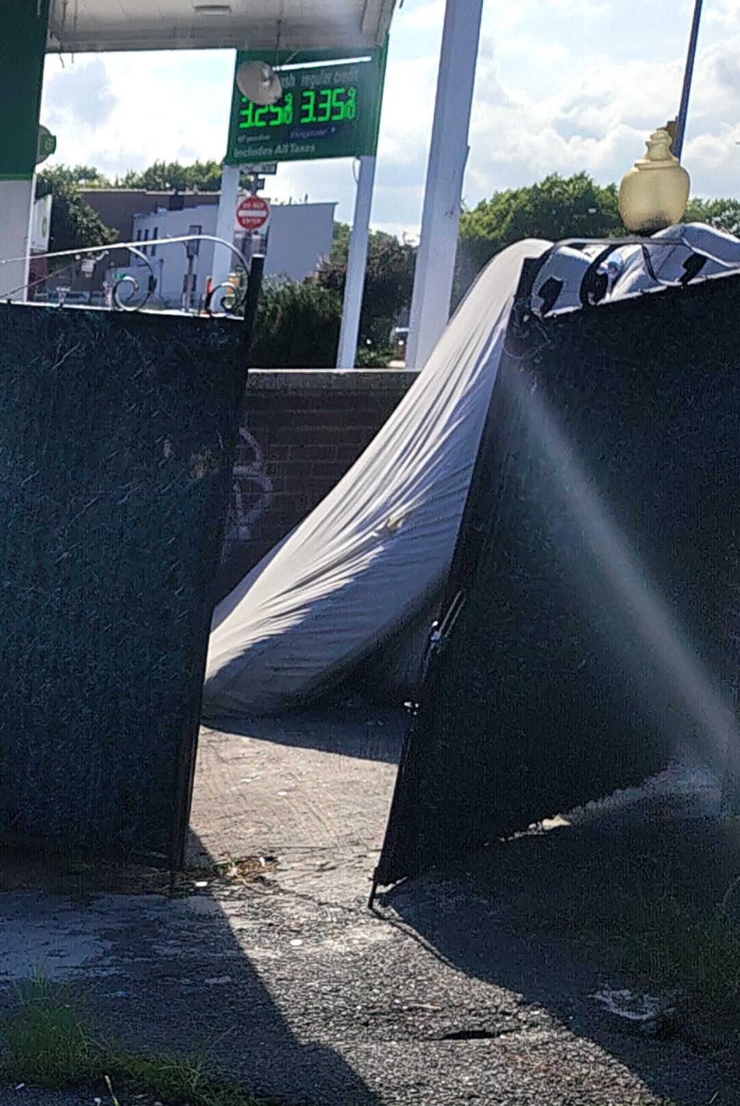 Dirty mattress in parking lot entrance to the hotel. The entire property felt unsafe unsanitary and neglected.