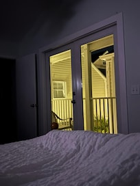 Photo from inside the room looking out