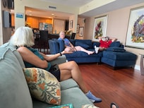 The living room was very comfortable with lots of seating and a view!