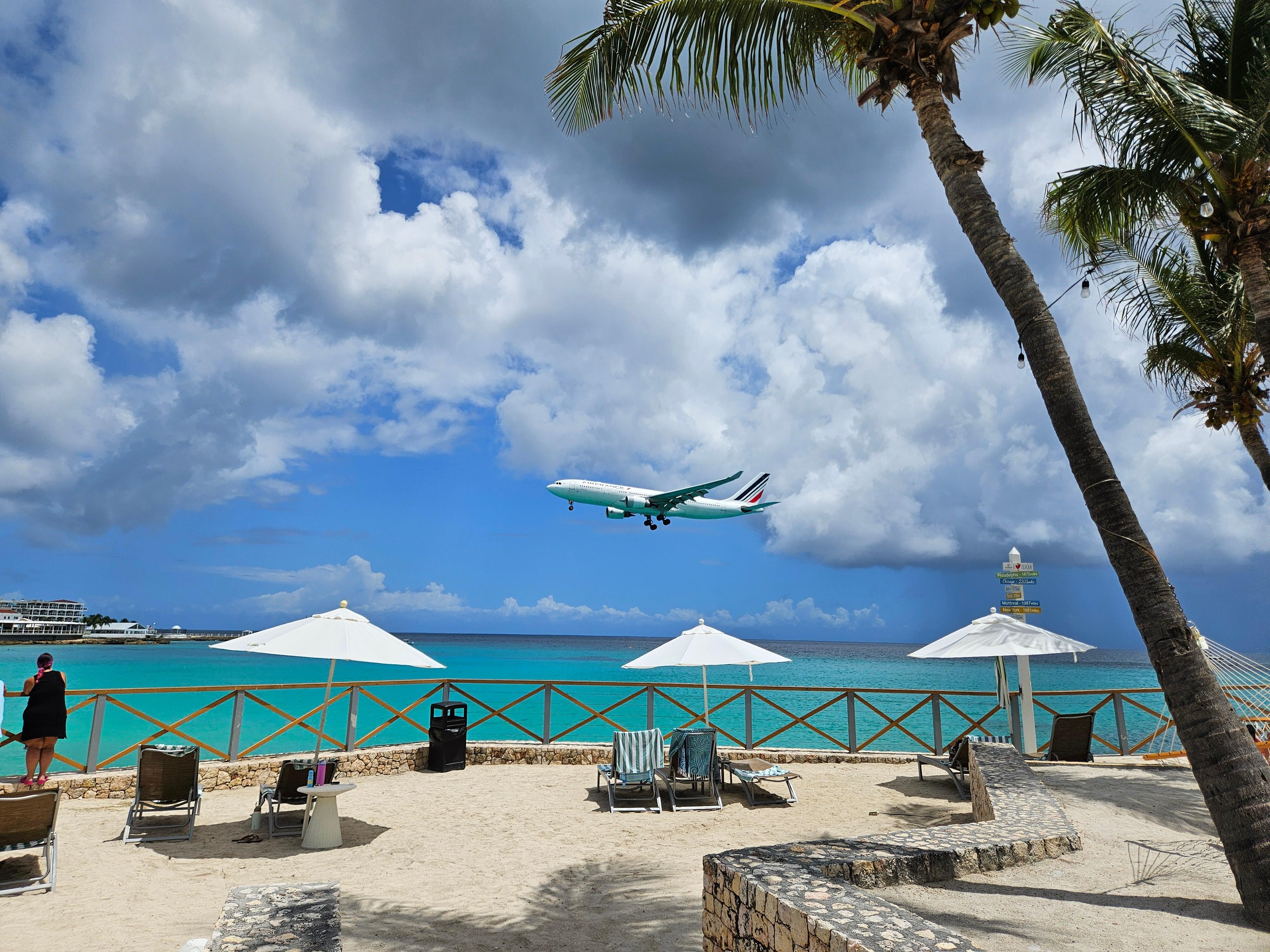 Beautiful beaches and close to the airport,  you can watch the plane flying over head.