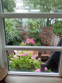 Patio/ dock view from large window in bedroom.