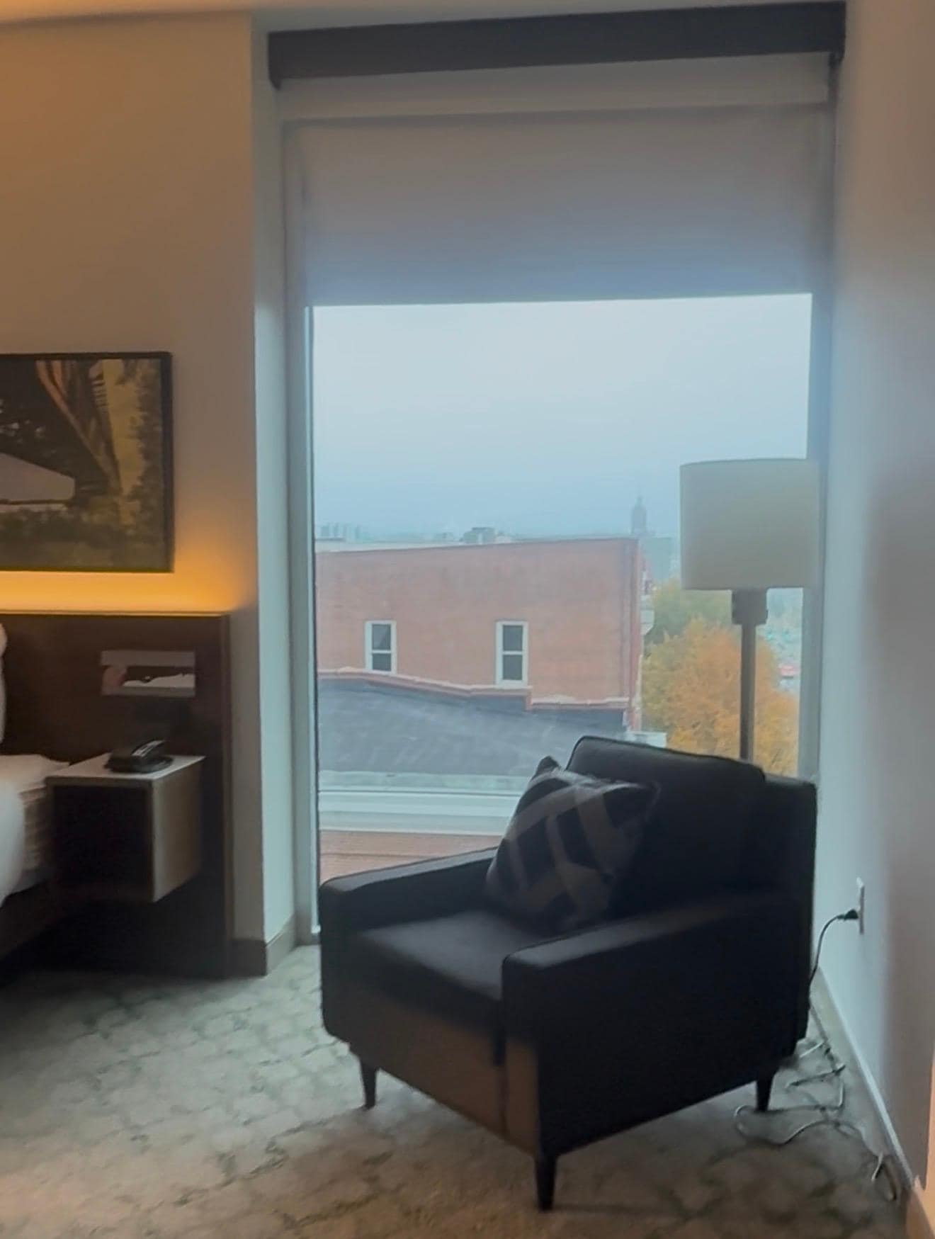 In the bedroom and the view