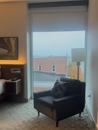 In the bedroom and the view