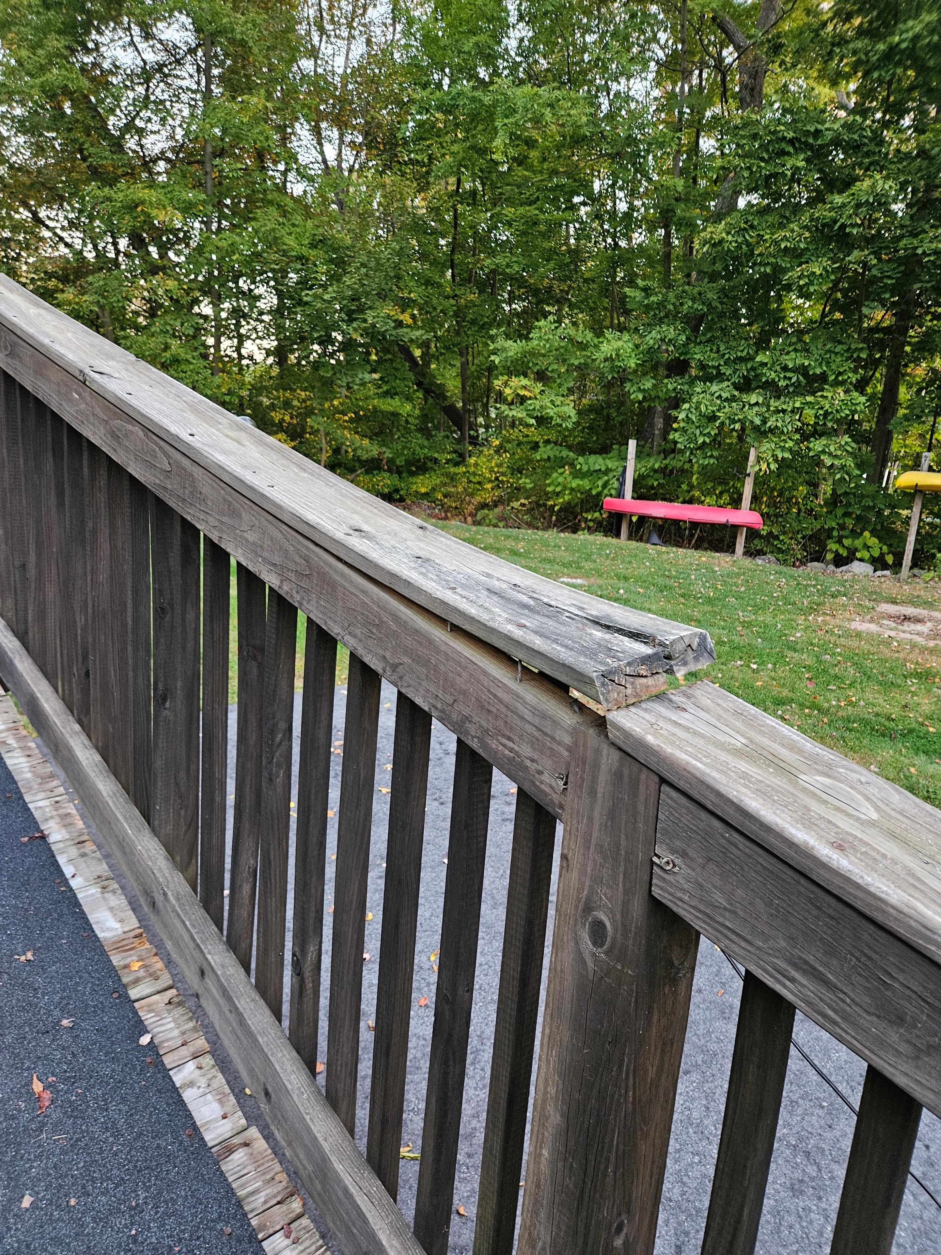 Broken railing boards