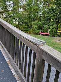 Broken railing boards