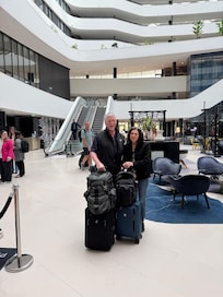 After 30 days around Europe with a carry on and a small backpack, we left the lobby of the Hilton for a flight back home.