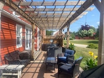 Outdoor area and soft tub (perfect after a day of exploring!)